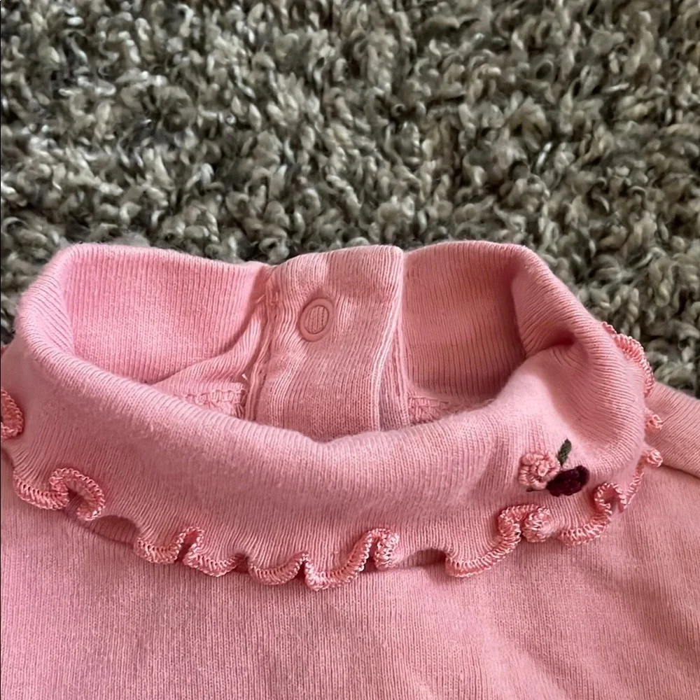 Gymboree Pink Long Sleeve Onesie & Black&Pink Skirt Matching Set
